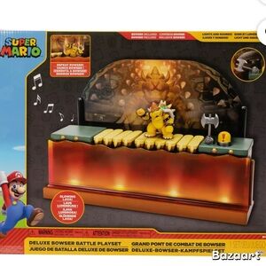 Super Mario Deluxe Bowser Battle Playset Lights & Sounds, Bowser Action Figure